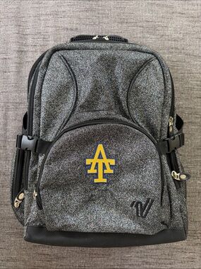 Varsity Black Sparkle with Yellow-Blue Logo - Cheer Backpack